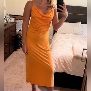 Zara cowl neck midi dress🧡
